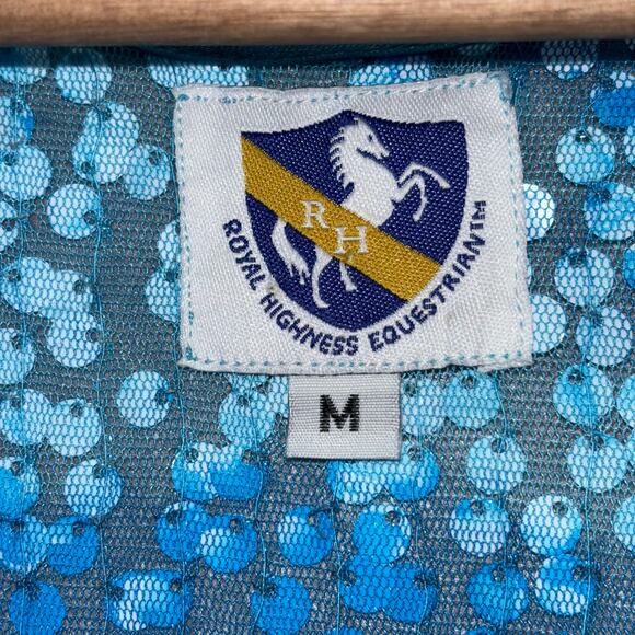 Royal Highness Equestrian Full Sequin Zipper Vest Medium 90's Disco Horse Fairy - Picture 4 of 6